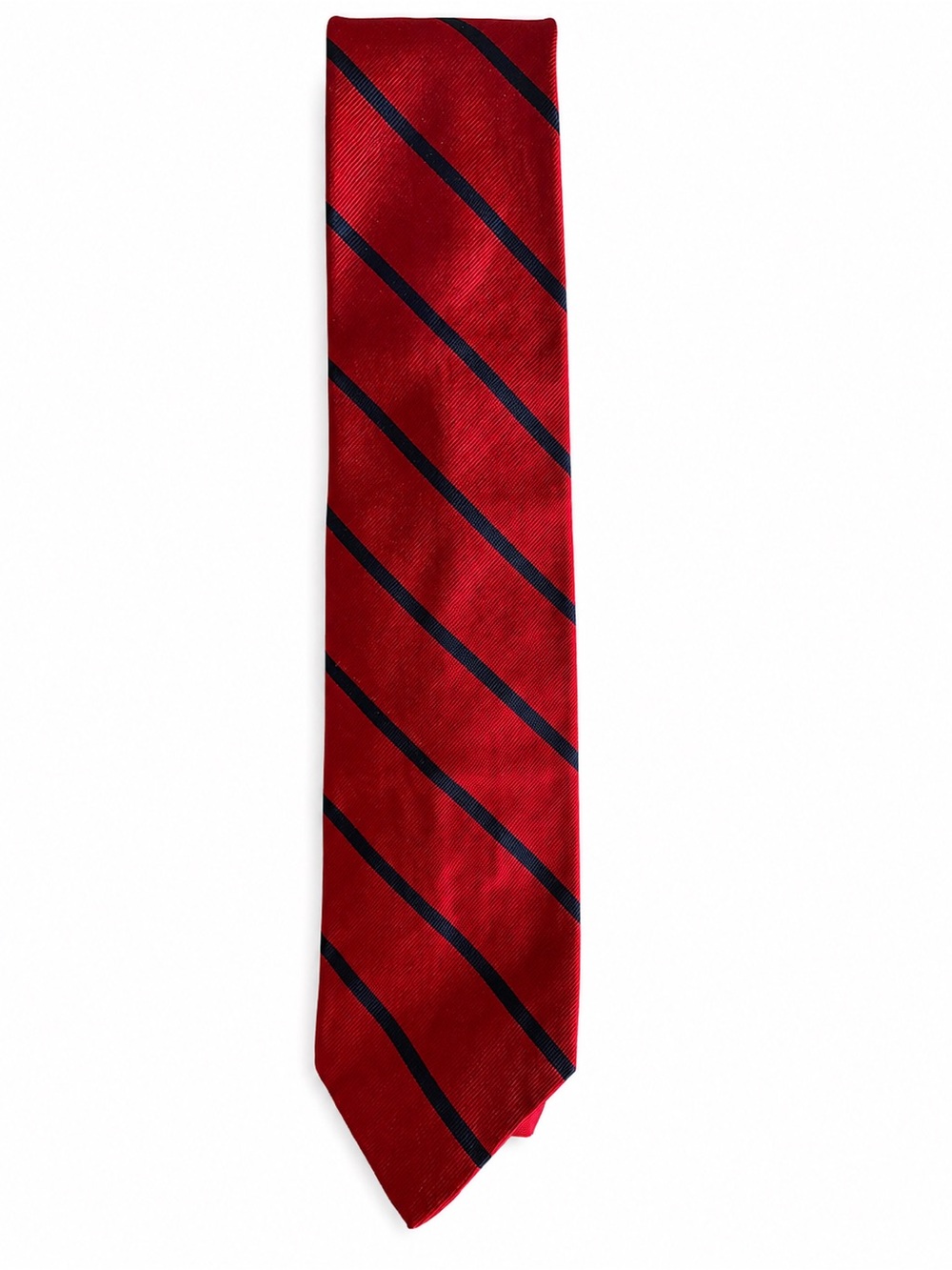 Robert Talbott Hand Sewn Silk Tie – Red & Navy Regimental Stripe – Made in USA